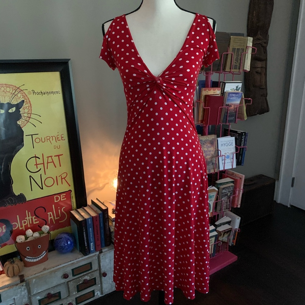 Pinup Rockabilly Sexy Red and White Dress